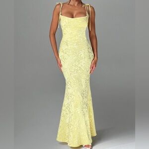 Babyboo Yellow Spaghetti Strap Slip Dress for Wedding Guest